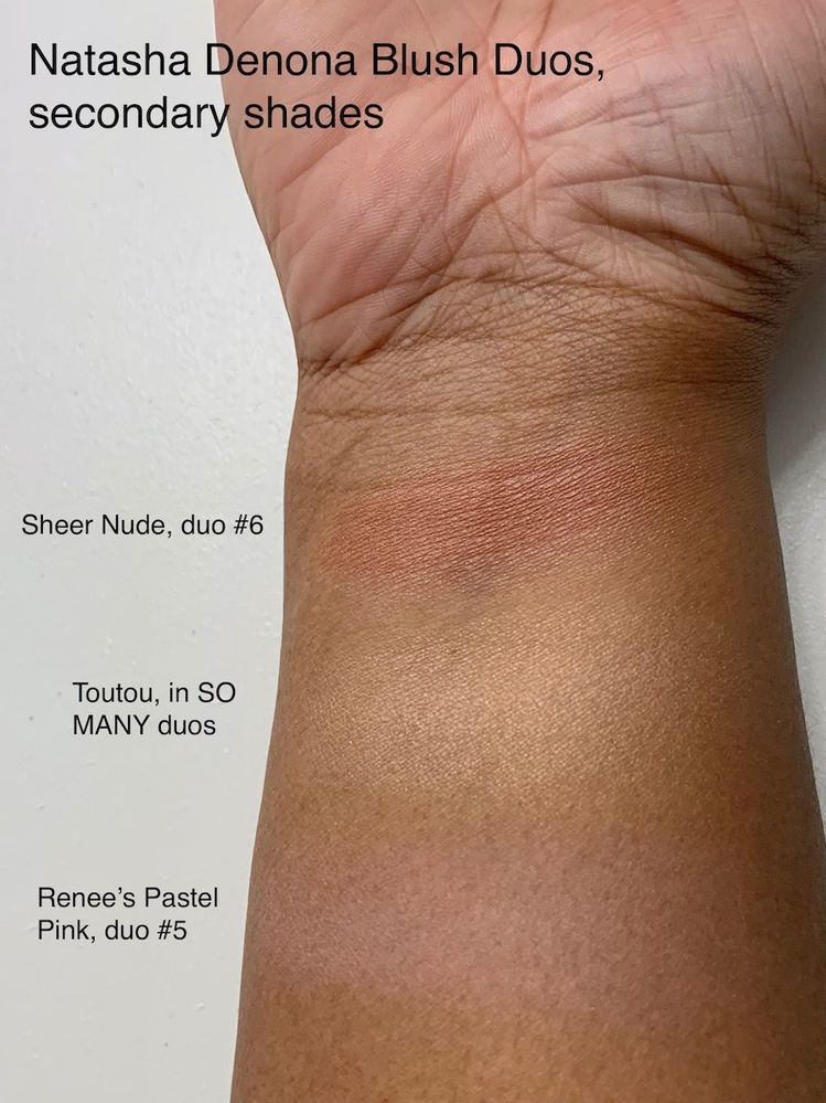 Secondary shades from Natasha Denona blush duos. Seriously Natasha, enough with Toutou already. :D