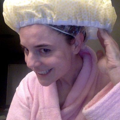 Last you put on your cap and forget about your hair while it's being tended to like a BOSS in your shower cap that will not even get dirty!