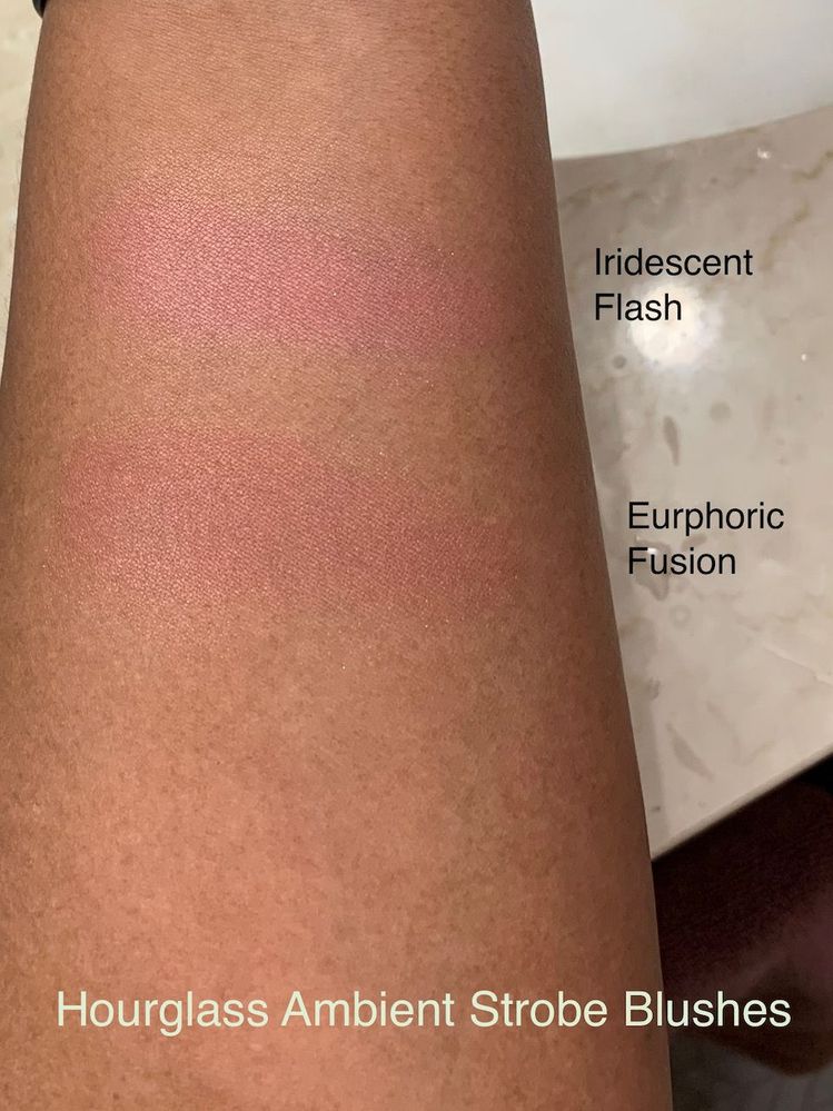 This photo doesn’t fully capture Euphoric Fusion’s warm pearly glow, but does show Iridescent Flash’s pale pink highlight. (Yes, I see the typo in the photo and it's killing my inner Managing Editor... sigh.)