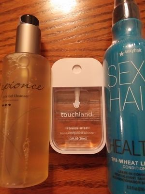 I just bought three of these flat hand sanitizers (touchland in the middle,) but I don't mind another.  They are designed to fit in a pocket, and, as you know, guys can't carry any bulky bottles in their pockets, so maybe this would be a cute little Father's Day or birthday gift. The gel cleanser has a mild citrus scent.