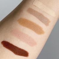 Long-Wear Cream Shadow Sticks (Top-Bottom): Bone, Shore, Cashew, Shell, Cinnamon