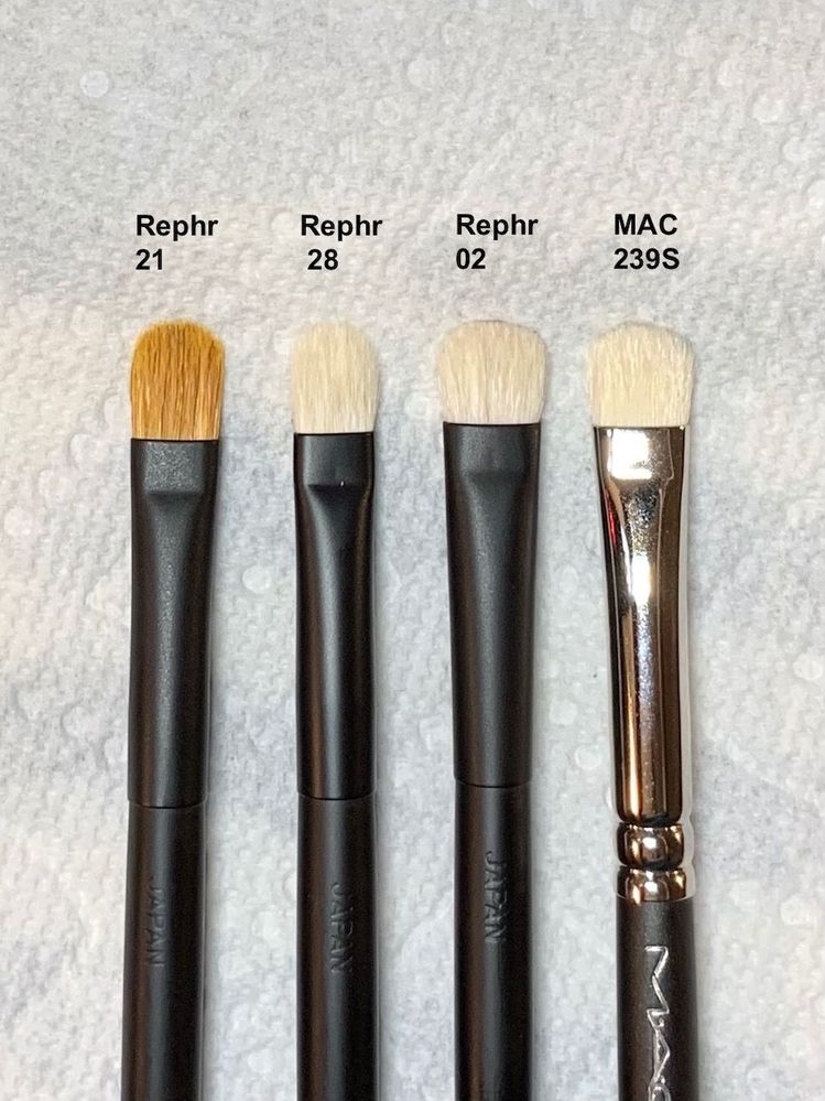 Eyeshadow shaders. I figure most folks are familiar with the MAC 239, so it's a good reference point.