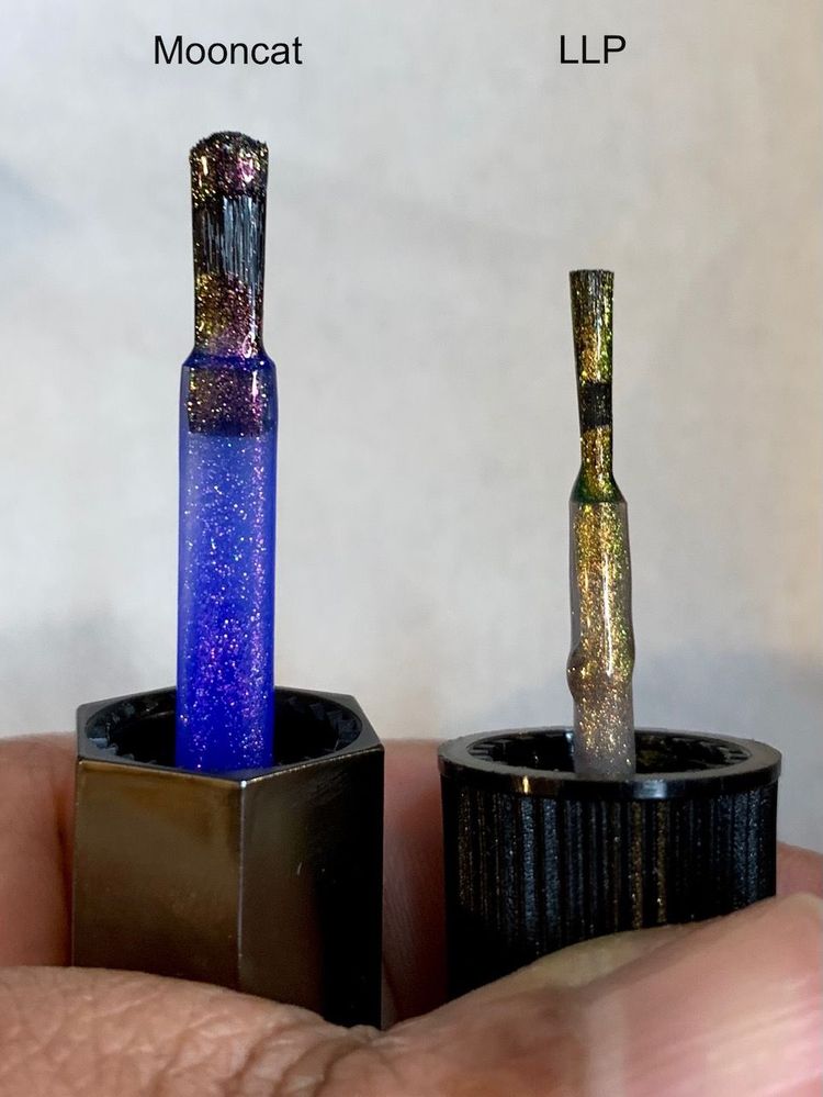 L: Mooncat Mercury's Tears. R: Live Love Polish Vaporize.