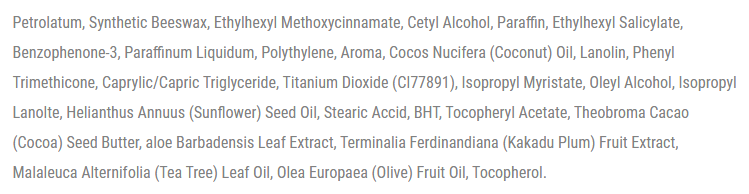 Australian gold coconut lip balm ingredients list