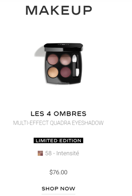 Chanel Intensite (58) Les 4 Ombres Multi-Effect Quadra Eyeshadow Review &  Swatches