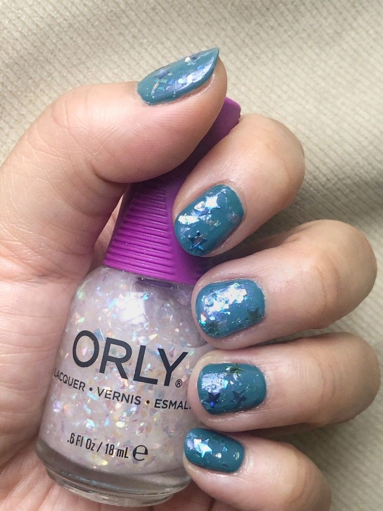 OPI Is That a Spear + Nails Inc Glittering in Greenwich Multi-Coloured Star Topper + Orly Kick Glass Top Coat