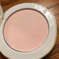 Vital Pressed Skincare Powder- Pink Bubble.  It's a slightly warm peachy pink. This seems more subtle than the white shade of this powder, but both are beautiful and add a little glow while blurring and minimizing shine.