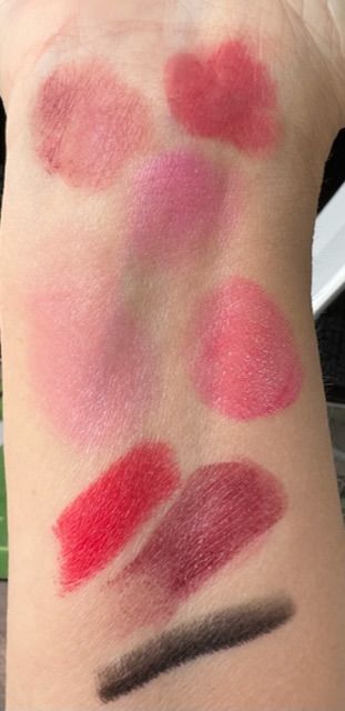 Top 3 - Ilia trio, below L- TF ph lip, Youthforia Let’s Go Party, CdP Legend of Rouge, Guerlain holiday lip 38