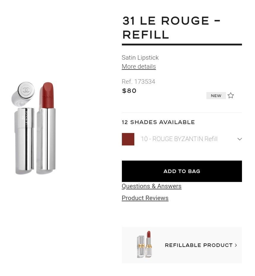 CHANEL 31 Le Rouge Satin Lipsticks 