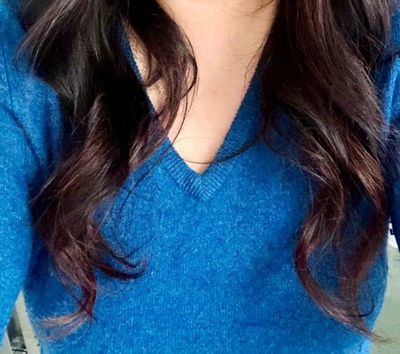 Dyson long barrel curler, on freshly washed hair