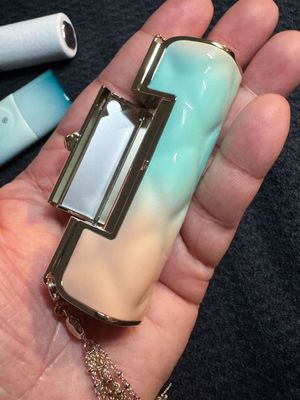 Reminds me of the (smaller) mirrored flip-open lipstick case I used to always carry bullets in when I was in college. And it’s robin egg blue. (IYKYK)