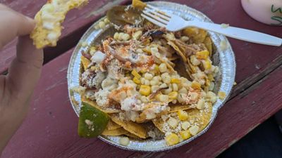 pulled pork crazy corn nachos.