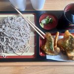 Tenzaru soba with fish & veggie tempura. Soba is handmade daily.