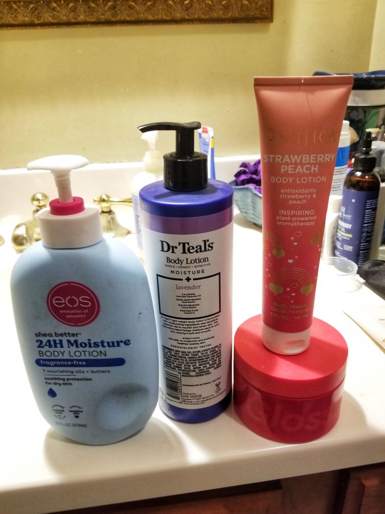 my current full sized body lotions & creams