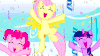 1732.40272 - animated cheering fluttershy pinkie_pie twilight_sparkle.gif