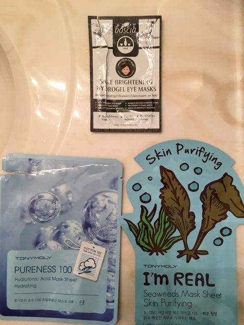 Repurchases- Sake Brightening Hydrogel Eye Mask, Tony Moly Pureness 100 sheet mask, Tony Moly Seaweeds sheet Mask