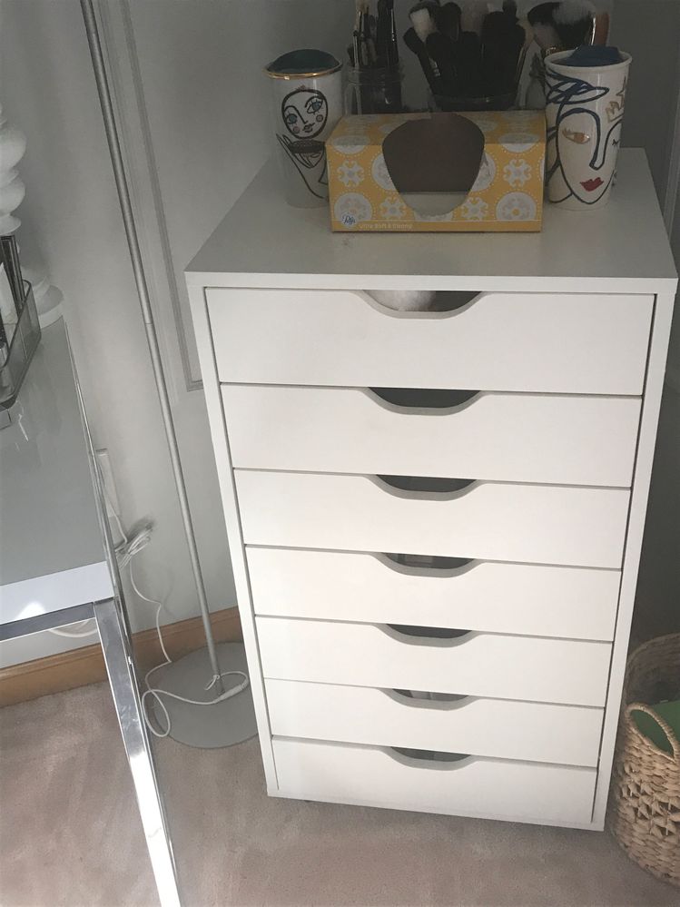 I have two of these storage cabinets: one for new items and the other for things I'm not currently using.