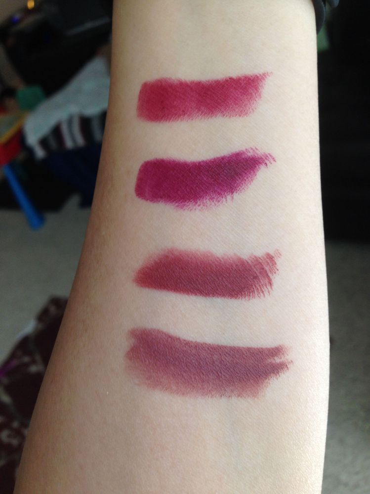 Top to bottom: Tom Ford Velvet Cherry, Tom Ford Black Dhalia, Pat McGrath Flesh 3 and Tom Ford Christopher