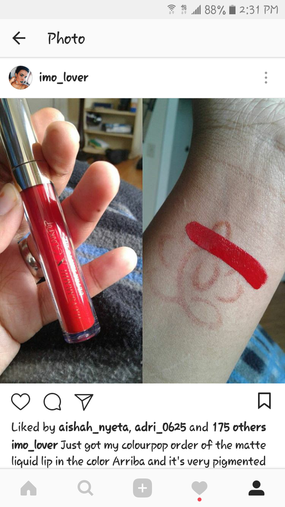 Let's talk colourpop ! Image is my swatches of Arriba
