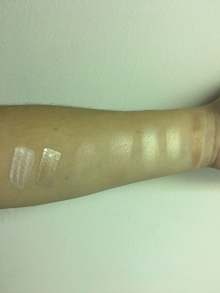 Swatches of the highlighters