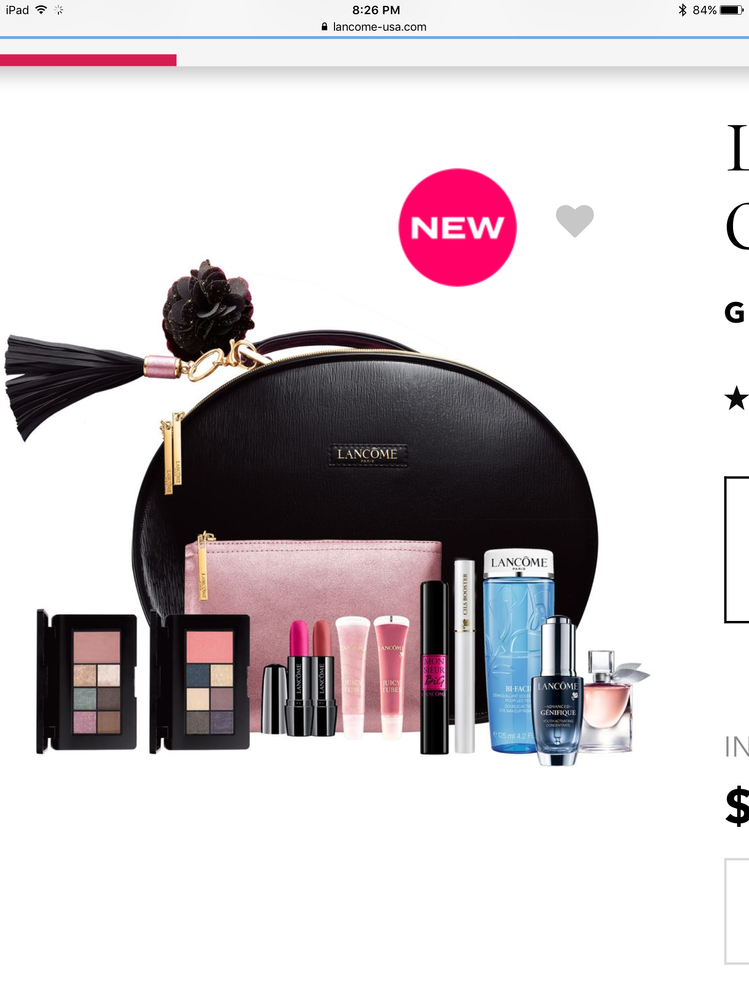 Lancome holidaybeauty box -avaliable at many department stores and Lancome direct.