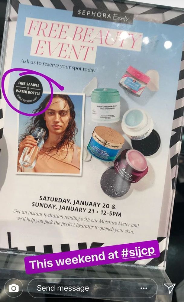 The ad for the event with the samples  that they didn’t receive