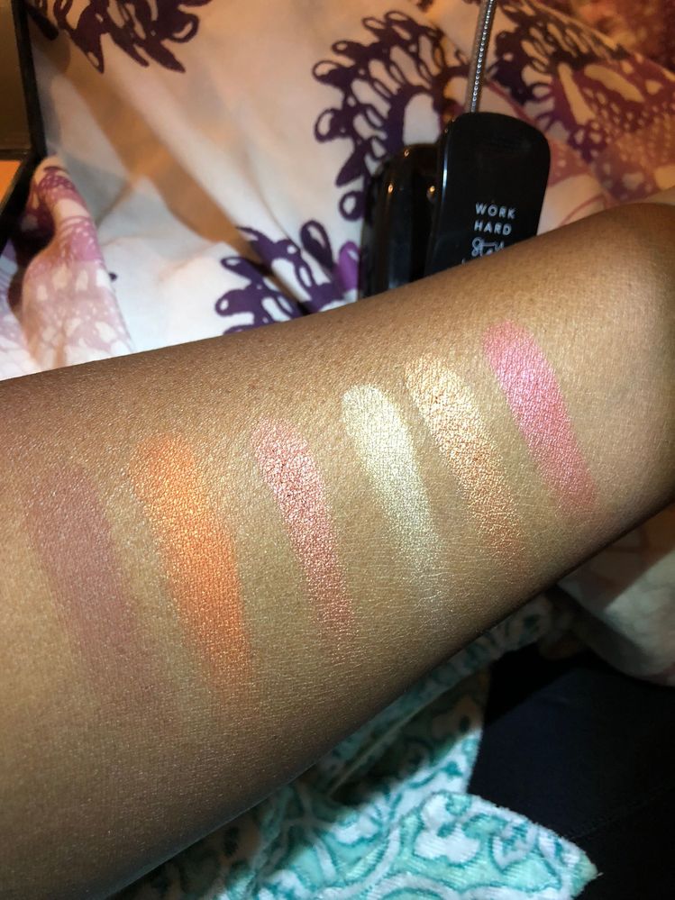 Sephora Collection Spice Market Blush Palette swatched L-R