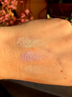 Swatches of Green, Blue, Pink highlights
