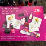 Great deal at beauty brands $10 nail set includes 2 full size nail polishes and one full size top coat and several minis and coupons! Can also use 3.50 off coupon.