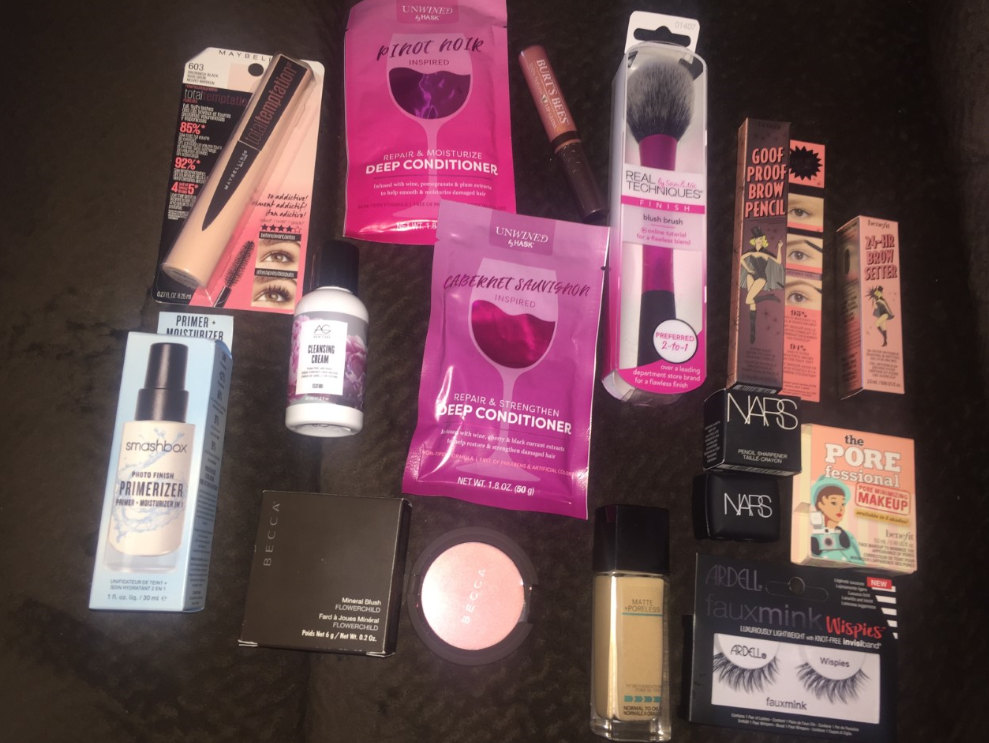Dropped off the little sis to babysit near an Ulta.. & 3 hours later, I walked out with all of this and redness around my brows and upper lip from the Benefit Brow bar treatments. Just grabbed a few things, you know, the usual. :P